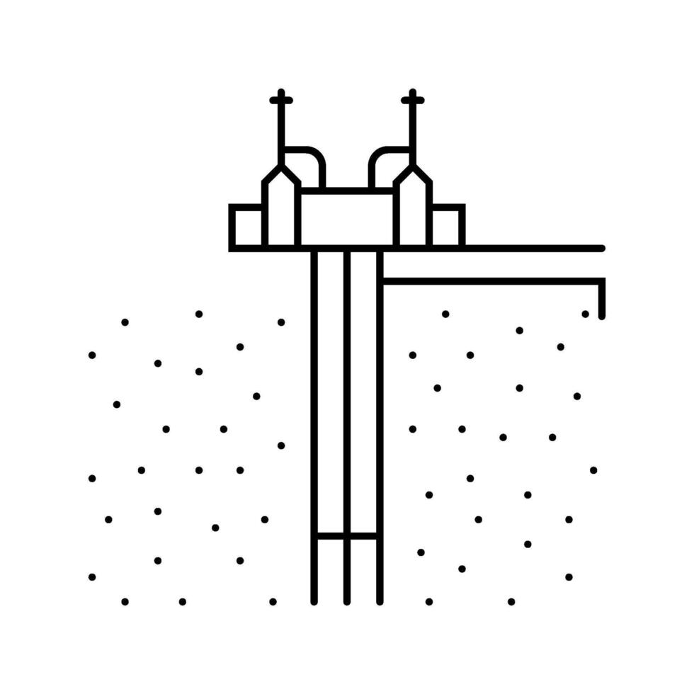 well geothermal energy line icon illustration vector