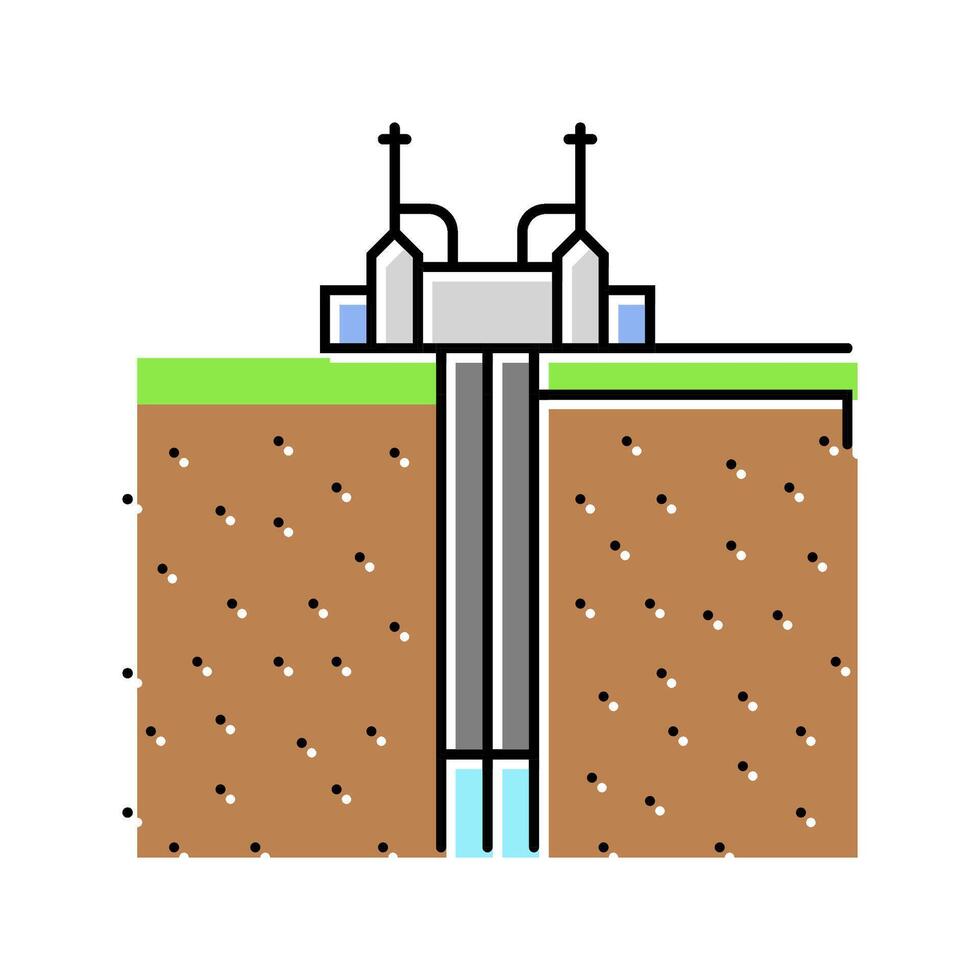 well geothermal energy color icon illustration vector