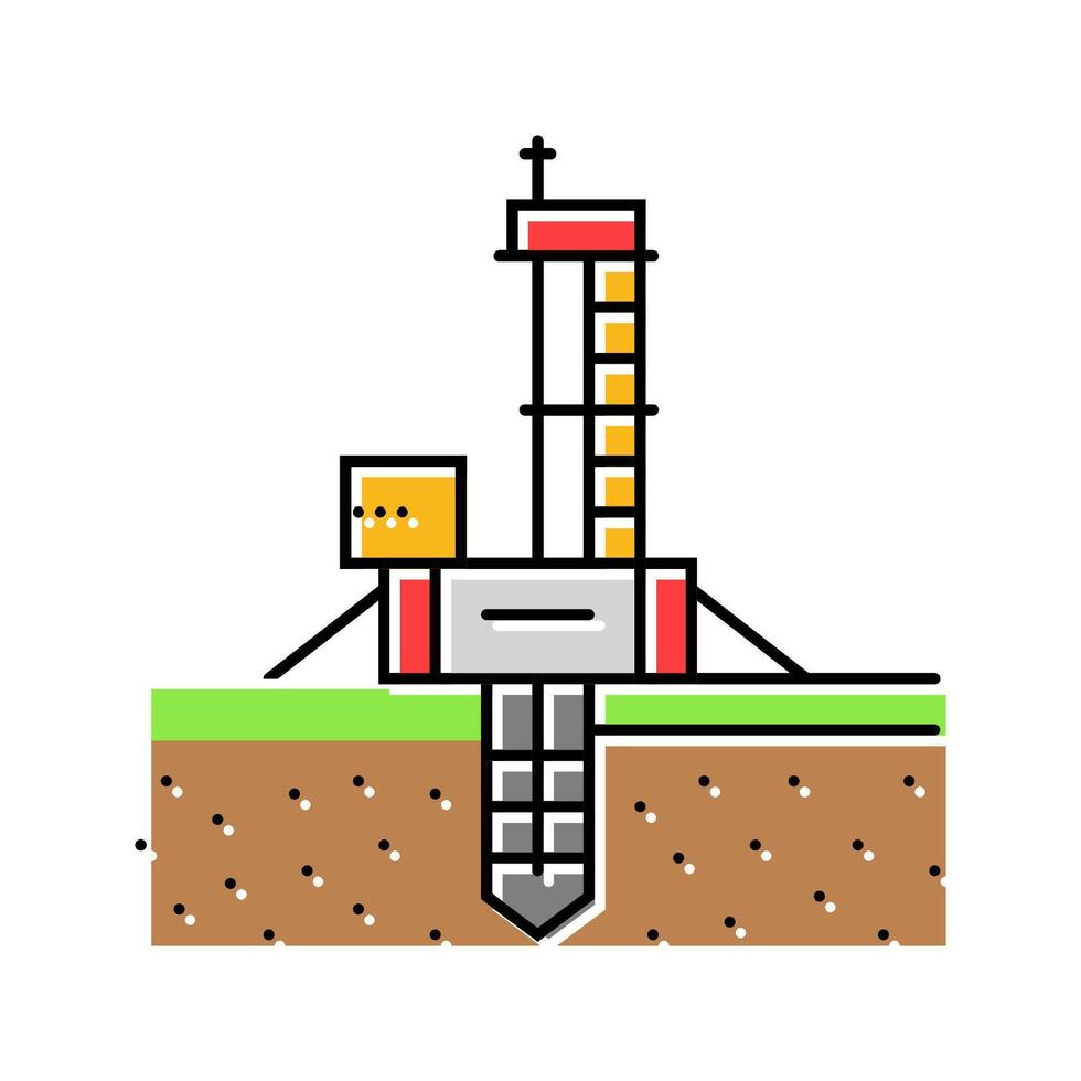 drilling geothermal energy color icon illustration vector