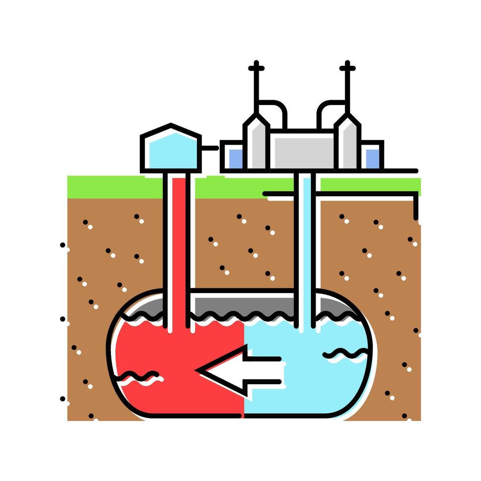 reservoir geothermal energy color icon illustration vector