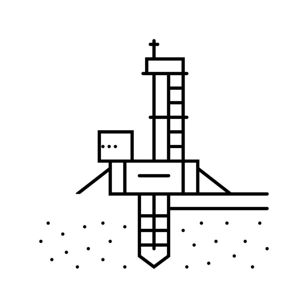 drilling geothermal energy line icon illustration vector