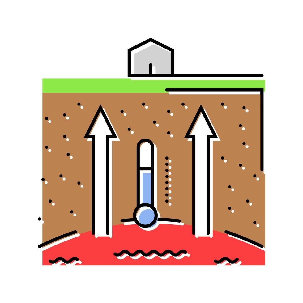 heating geothermal energy color icon illustration vector