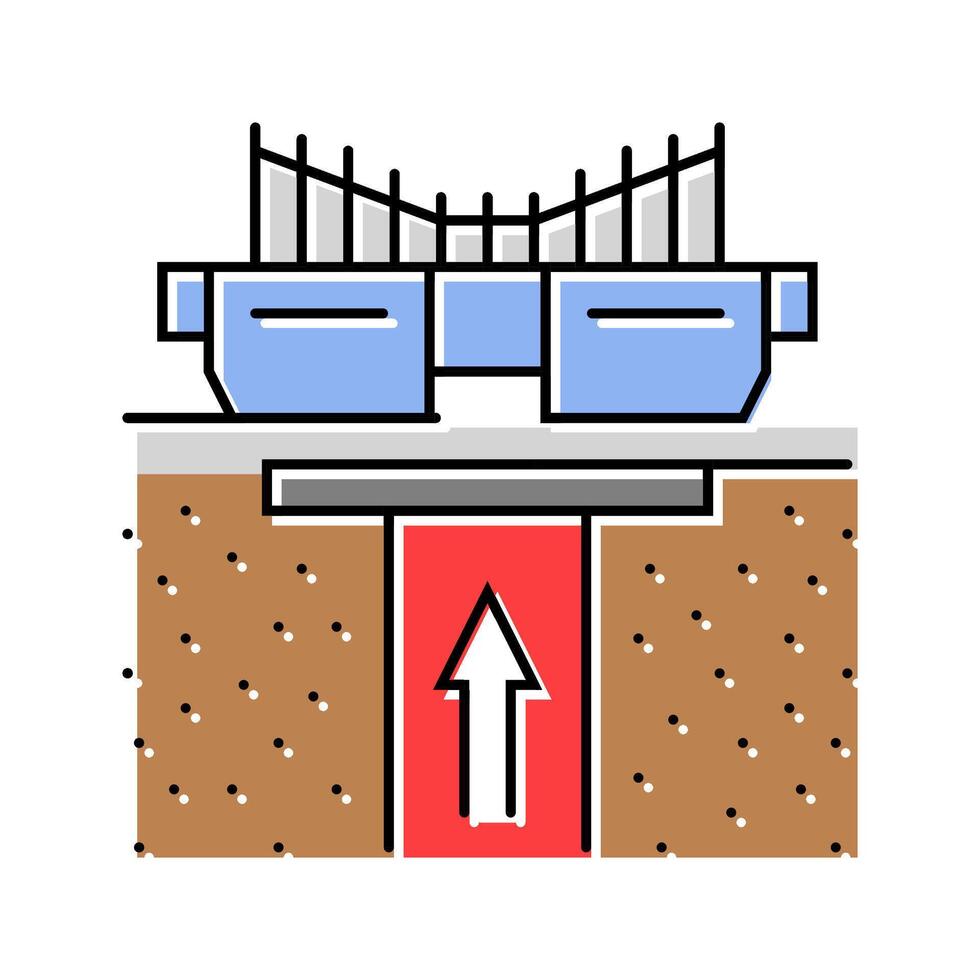 turbine geothermal energy color icon illustration vector