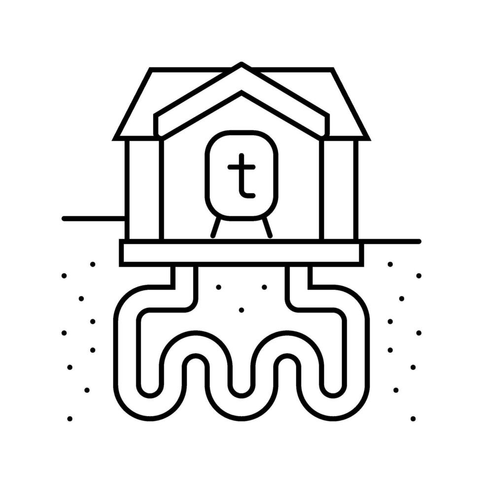 heat exchange geothermal energy line icon illustration vector