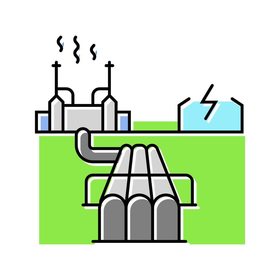 energy efficiency geothermal color icon illustration vector