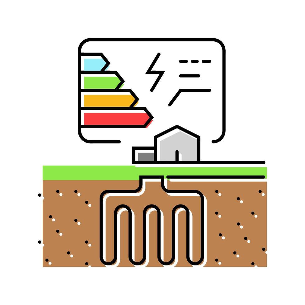 electricity geothermal energy color icon illustration vector