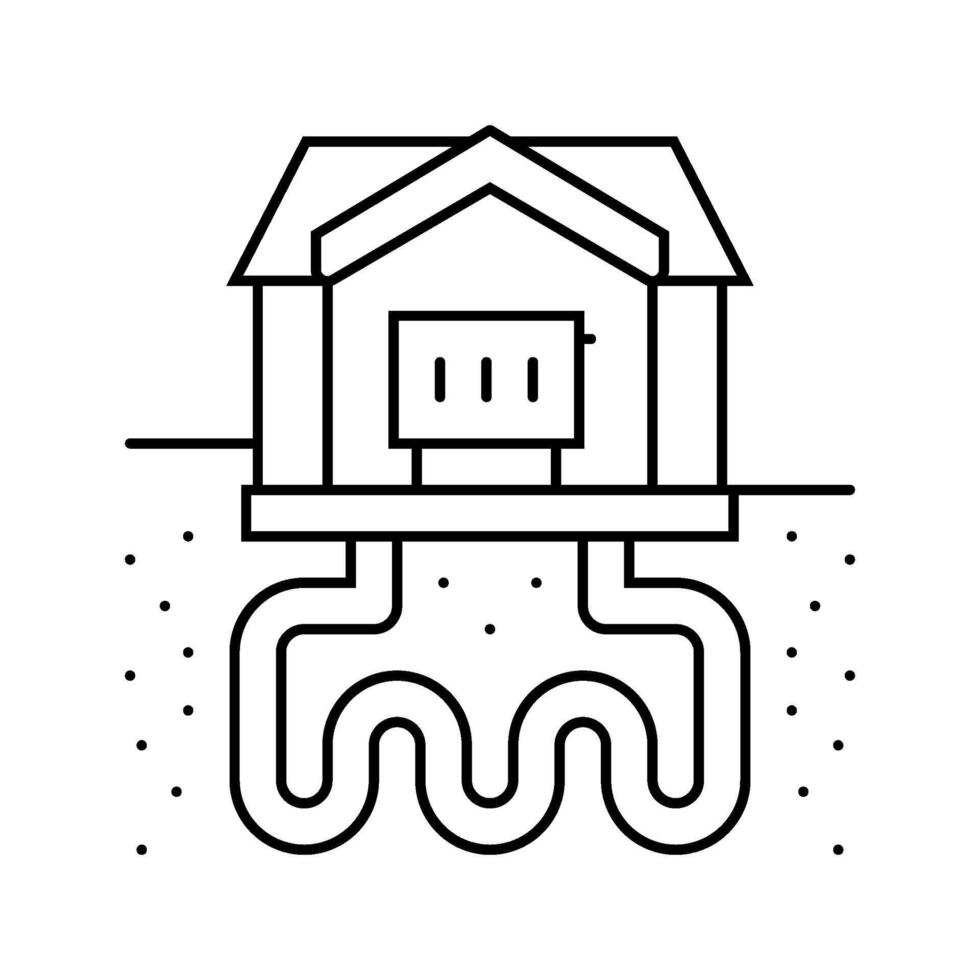 infrastructure geothermal energy line icon illustration vector