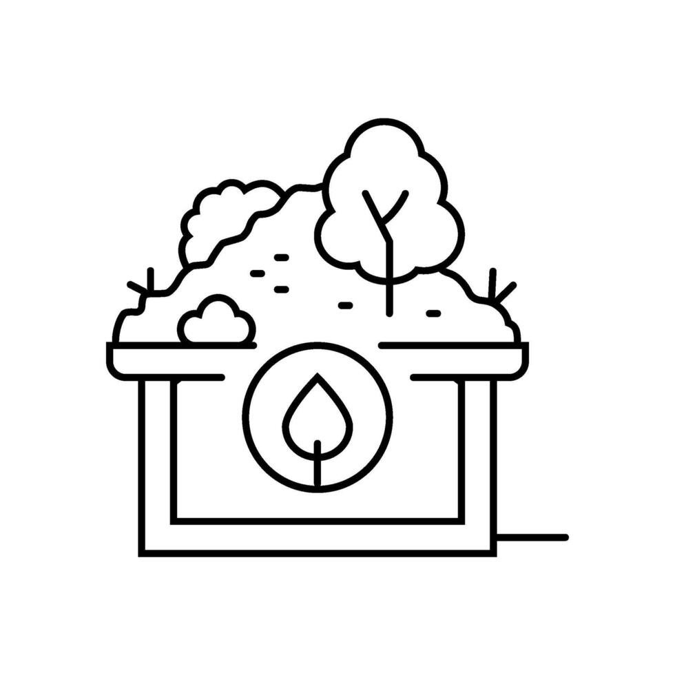 roof green building line icon illustration vector