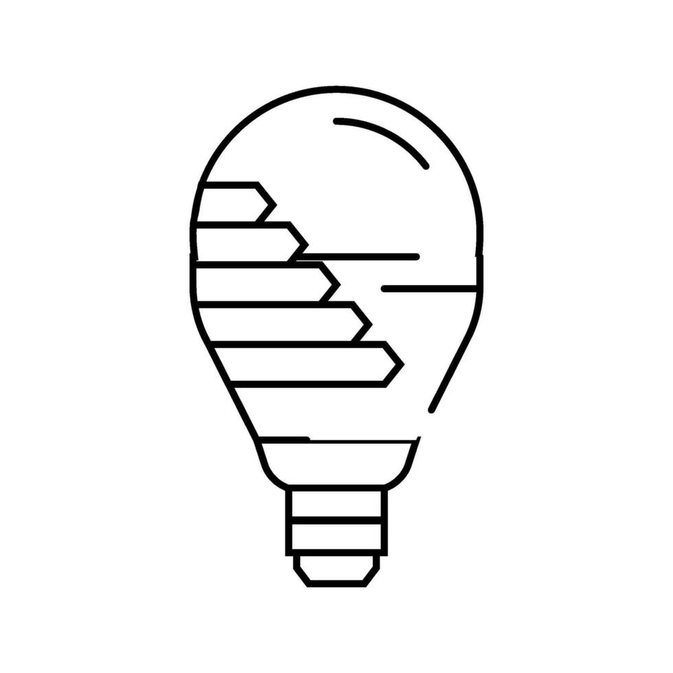 energy efficient lighting green building line icon illustration vector