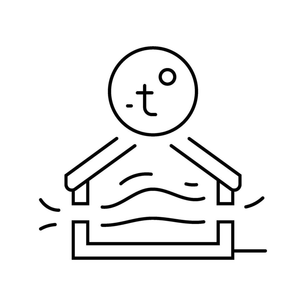 passive cooling green building line icon illustration vector