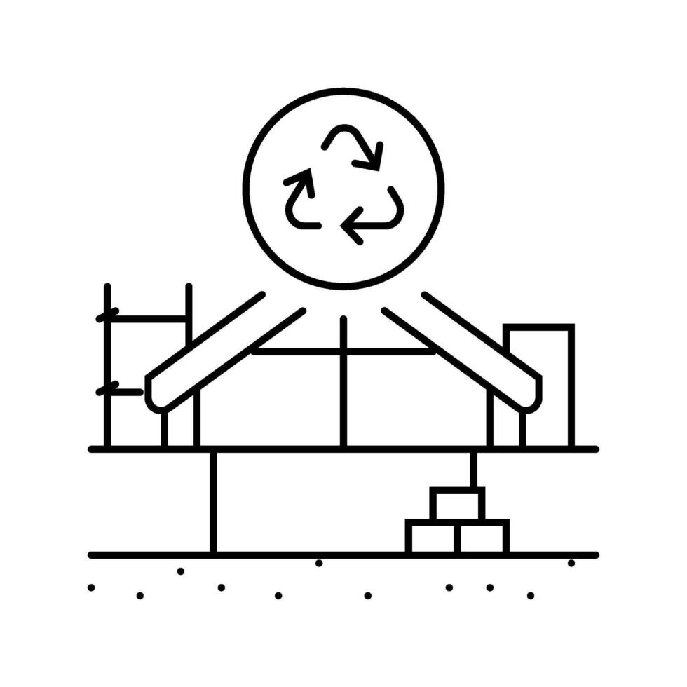 sustainable construction green building line icon illustration vector