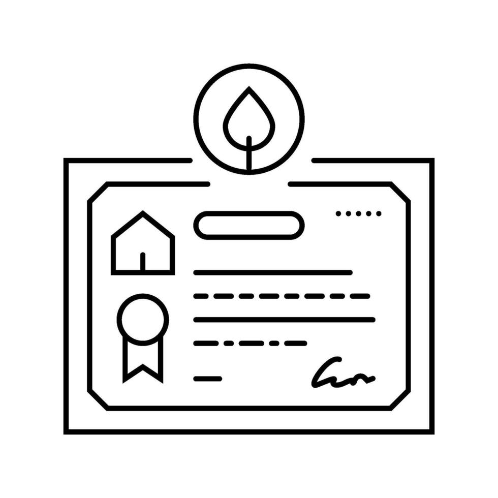 certification green building line icon illustration vector