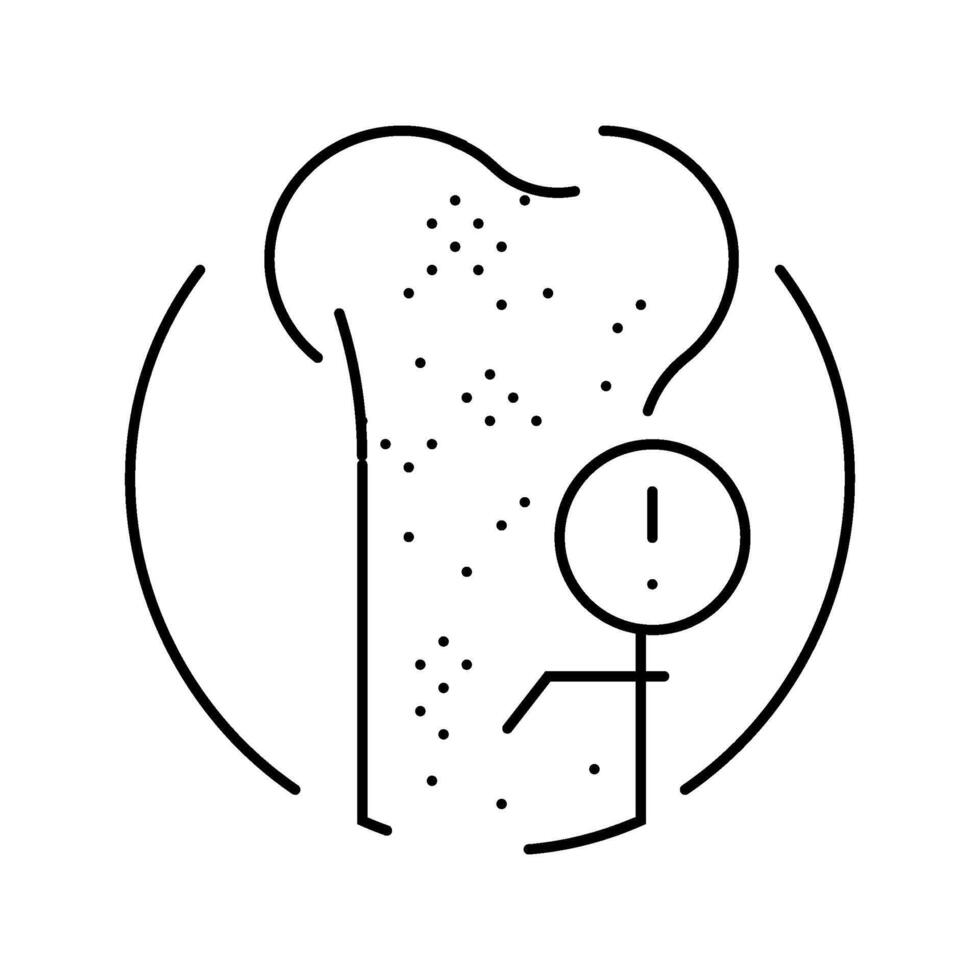 severe osteoporosis bone line icon illustration vector