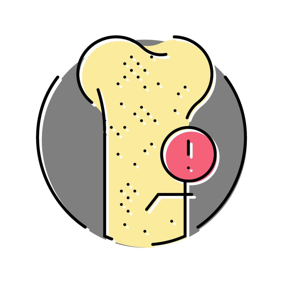 severe osteoporosis bone color icon illustration vector