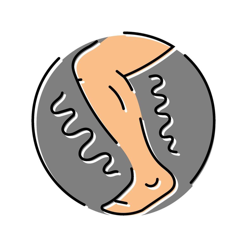 stooped posture osteoporosis symptom color icon illustration vector