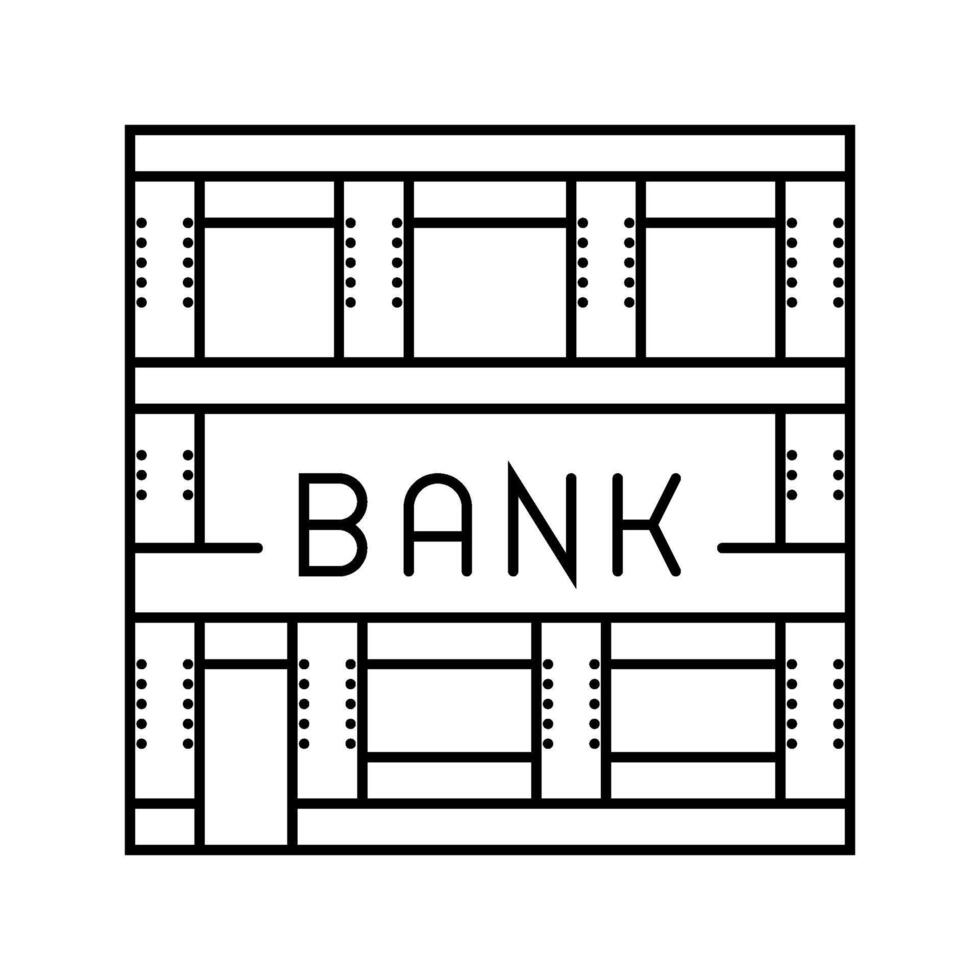 financial bank building line icon illustration vector