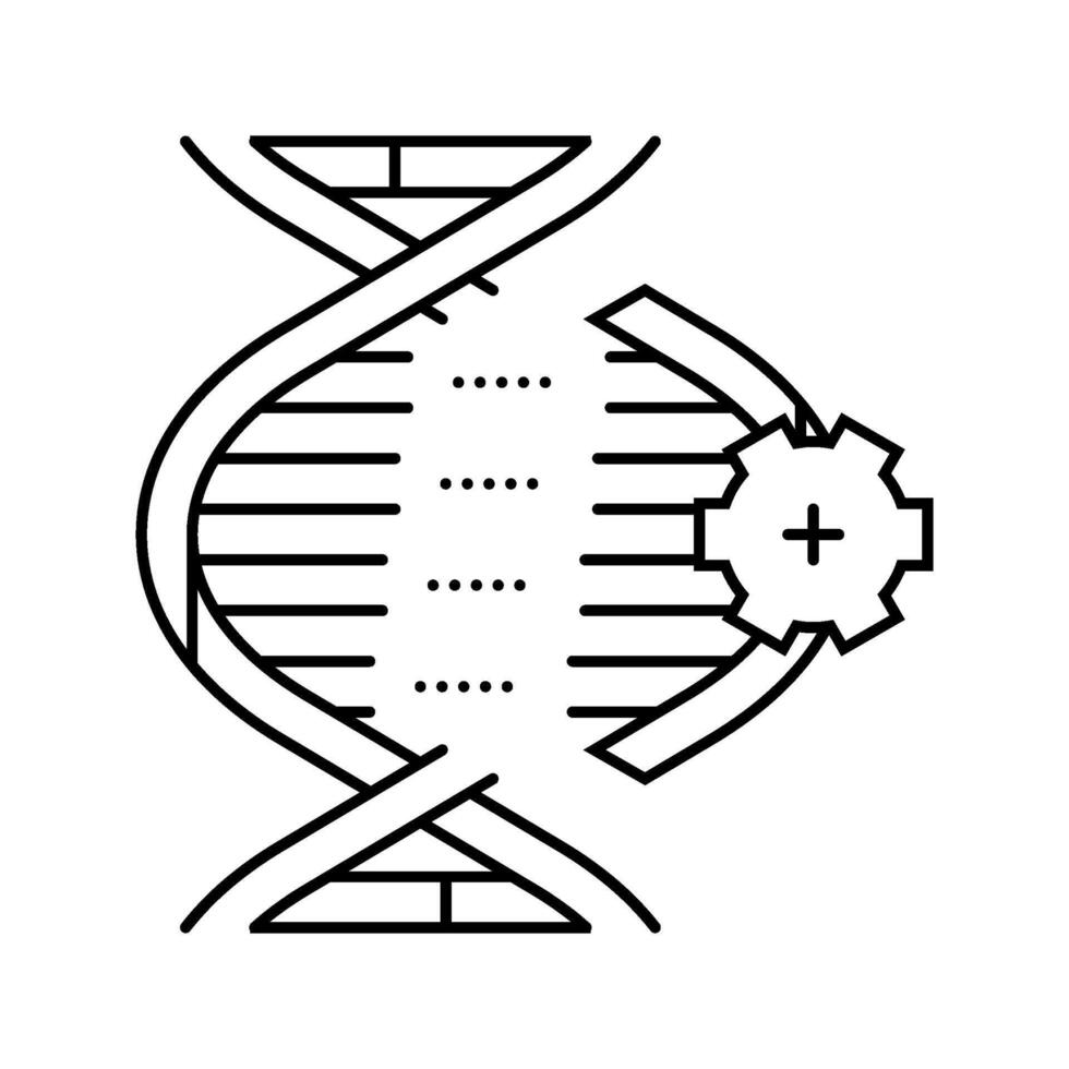 genetic modification cryptogenetics line icon illustration vector