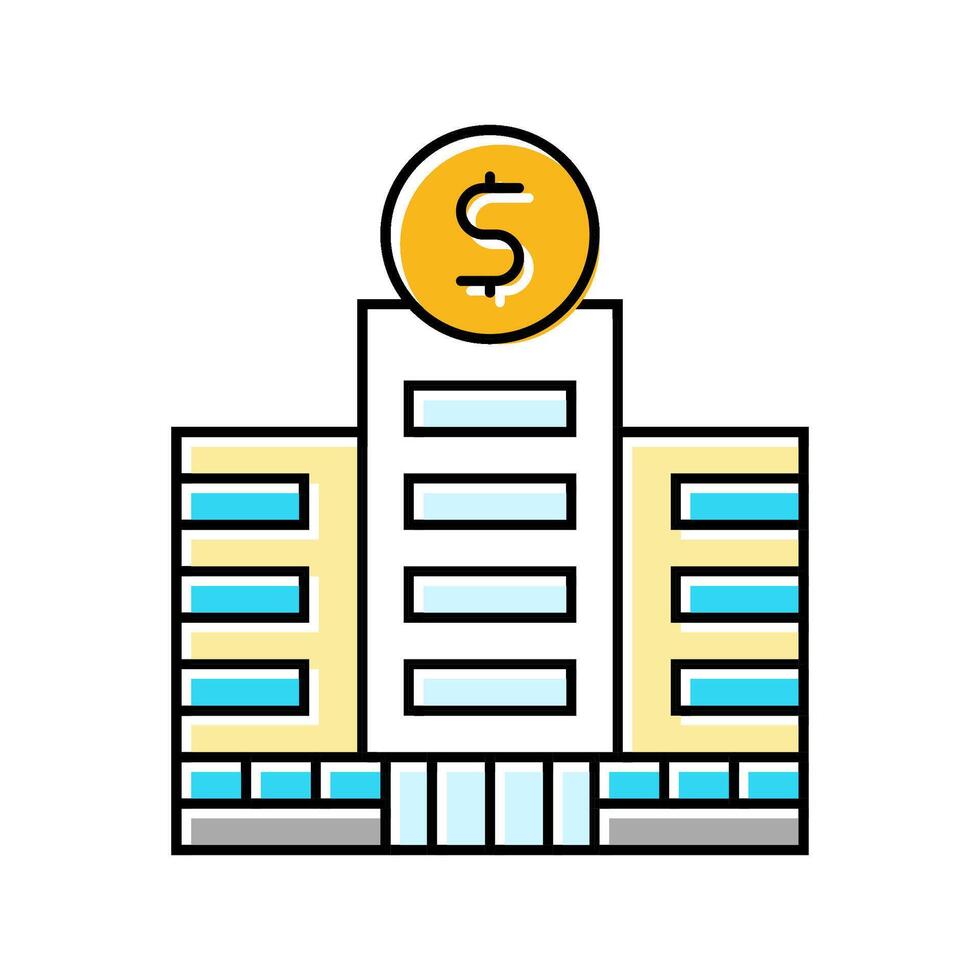 department bank building color icon illustration vector