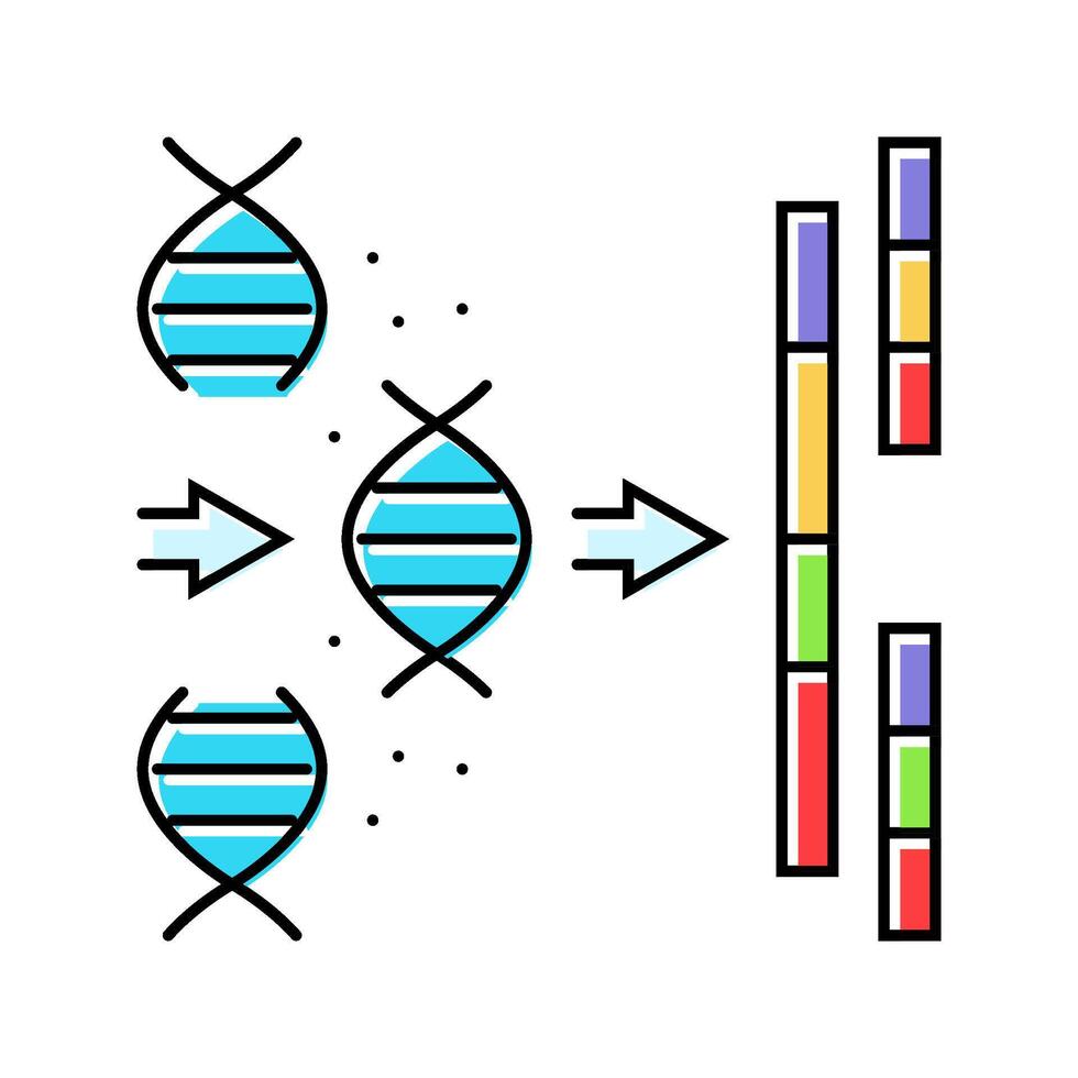 gene splicing cryptogenetics color icon illustration vector