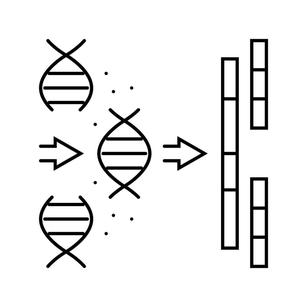 gene splicing cryptogenetics line icon illustration vector