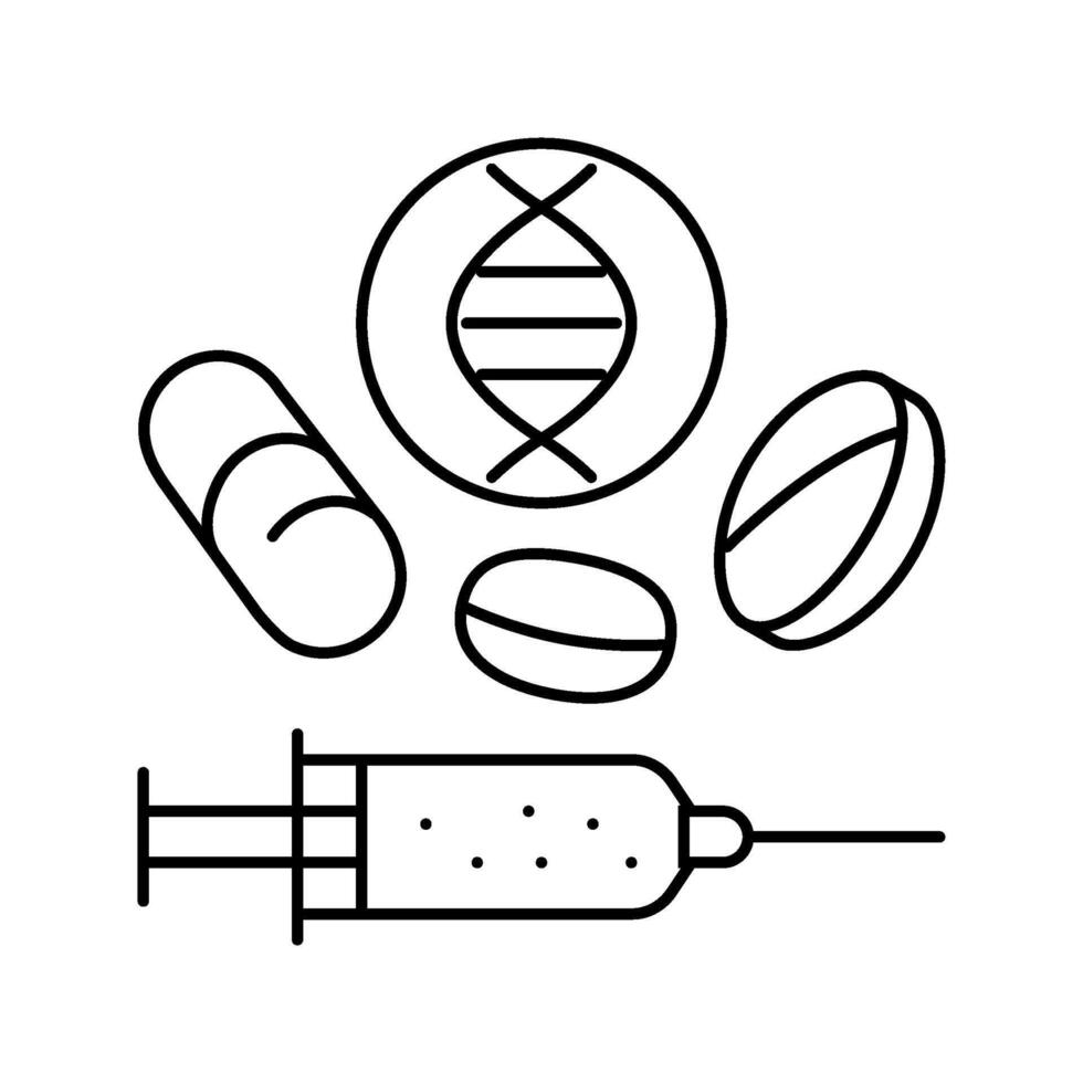 gene therapy cryptogenetics line icon illustration vector