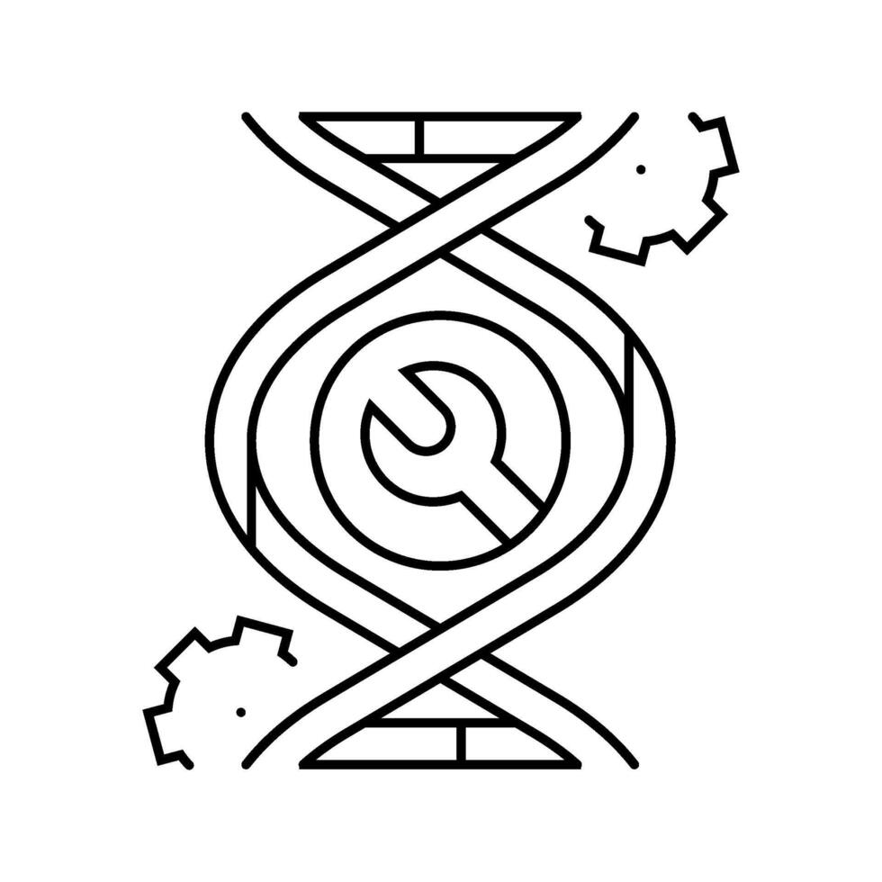 genetic engineering cryptogenetics line icon illustration vector