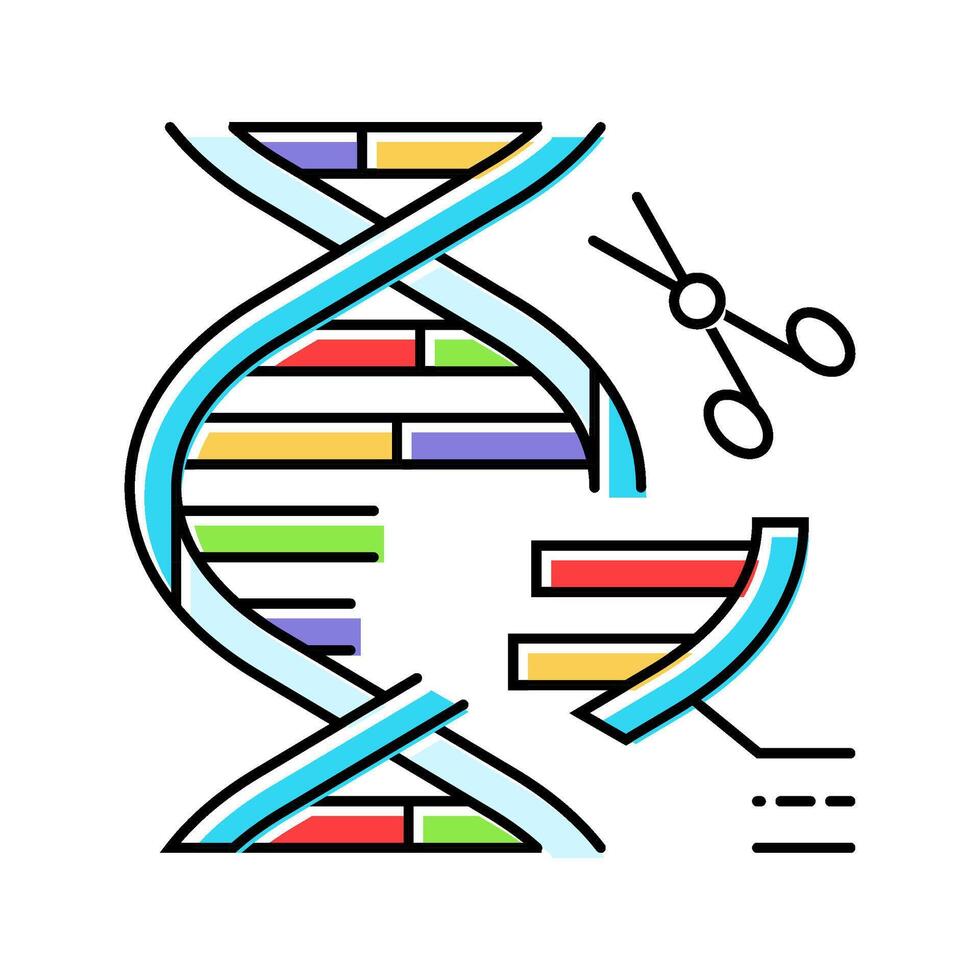 genome editing cryptogenetics color icon illustration vector