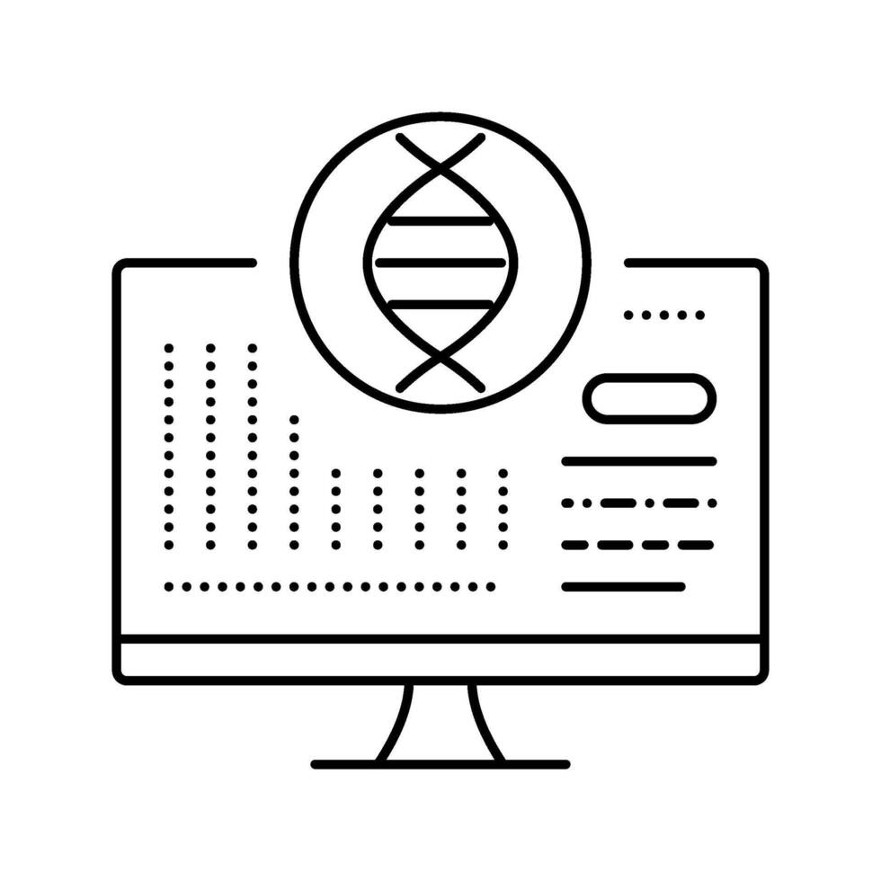 bioinformatics cryptogenetics line icon illustration vector