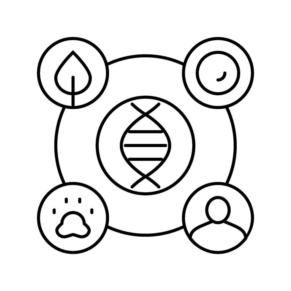 genomic data analysis cryptogenetics line icon illustration vector