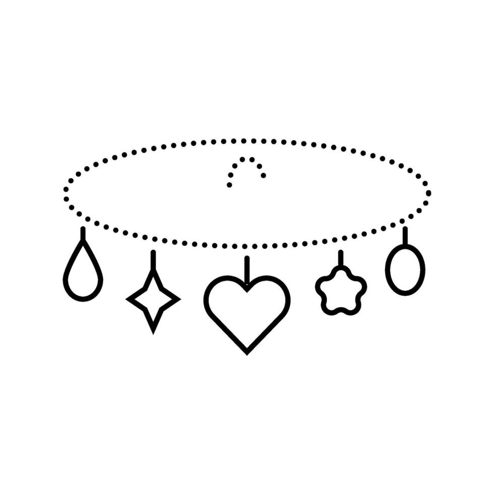 charm bracelet jewelry fashion line icon illustration vector
