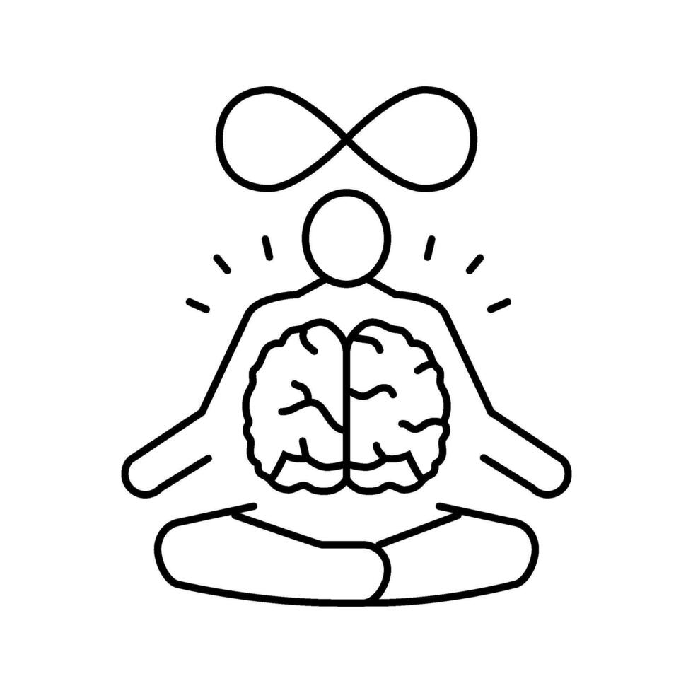 mind body connection neuroscience neurology line icon illustration vector