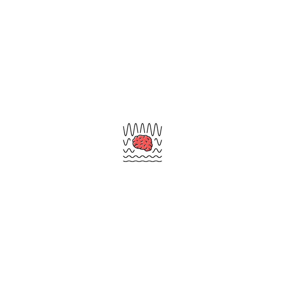 brainwaves neuroscience neurology color icon illustration vector