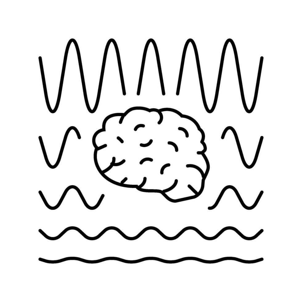 brainwaves neuroscience neurology line icon illustration vector