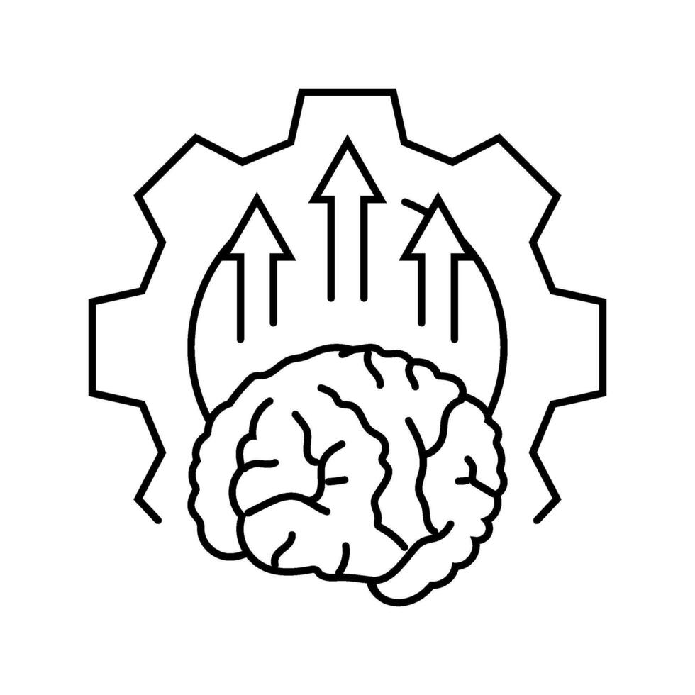 neuroplasticity neuroscience neurology line icon illustration vector