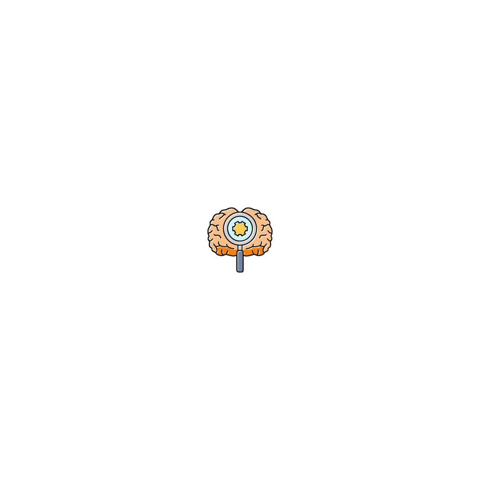 brain research neuroscience neurology color icon illustration vector