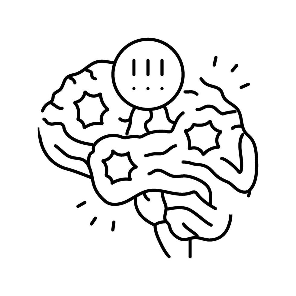 neurological disorders neuroscience neurology line icon illustration vector