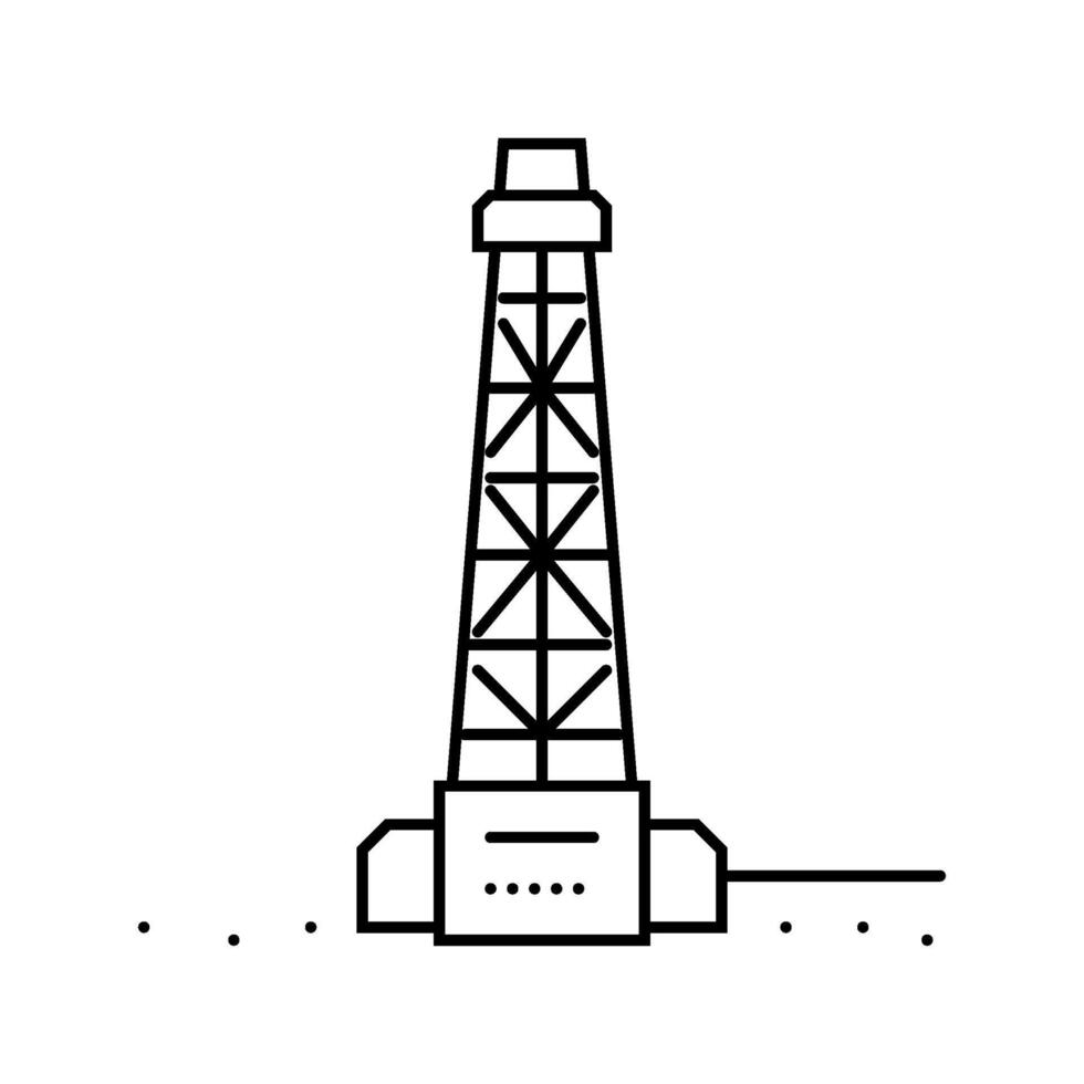 onshore drilling oil industry line icon illustration vector
