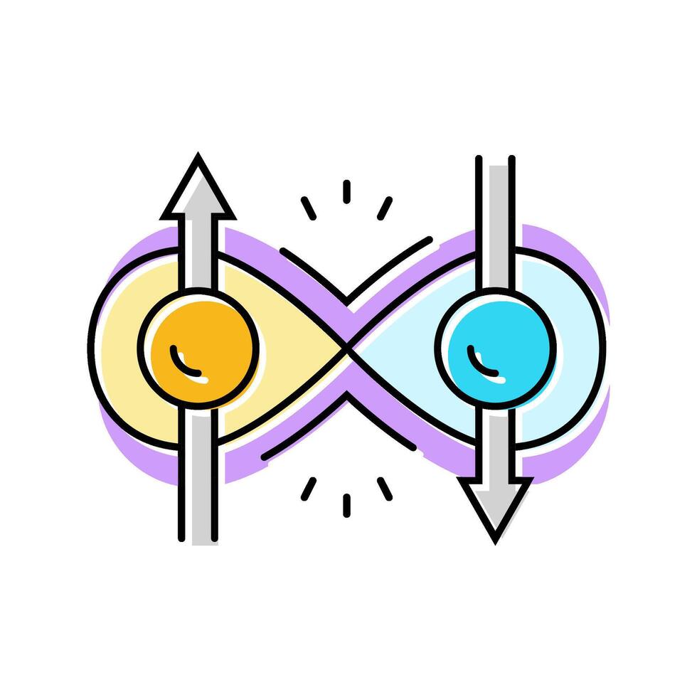 entanglement quantum technology color icon illustration vector