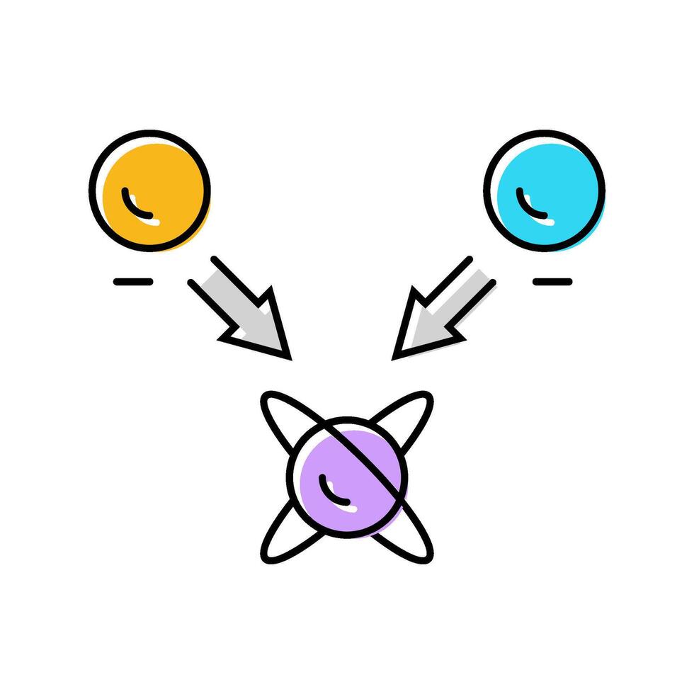 superposition state quantum technology color icon illustration vector