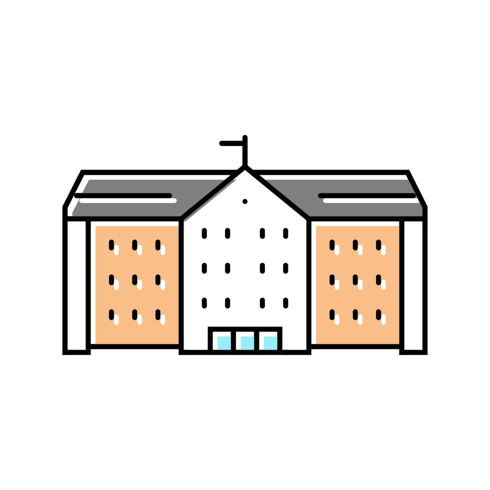 public school building color icon illustration vector