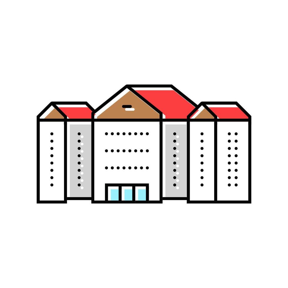 facility school building color icon illustration vector