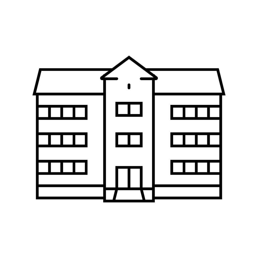 teacher school building line icon illustration vector