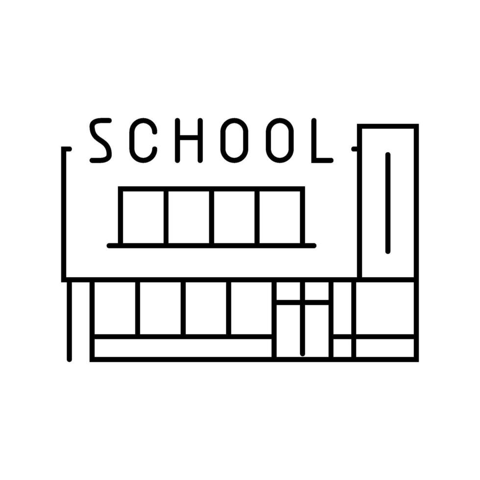 house school building line icon illustration vector