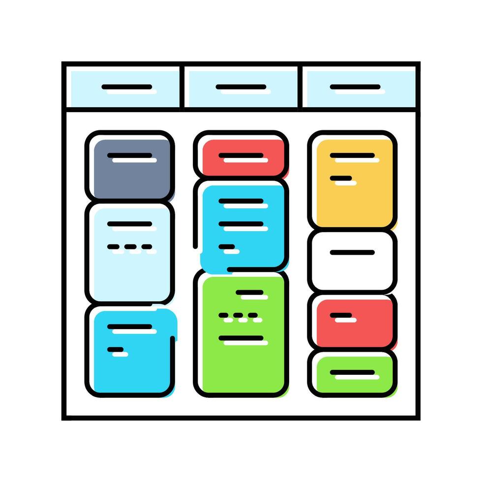 blocking time management color icon illustration vector
