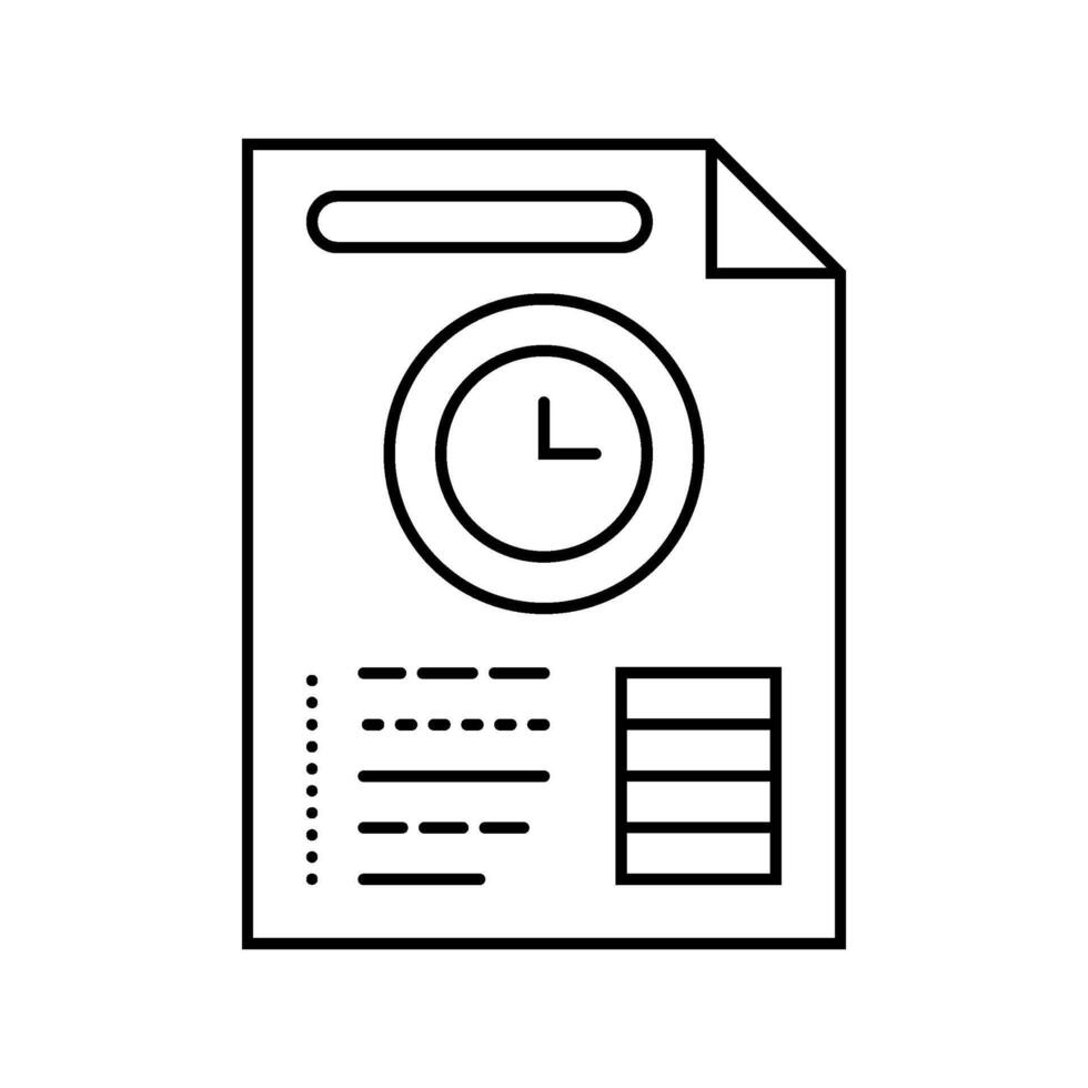 audit time management line icon illustration vector