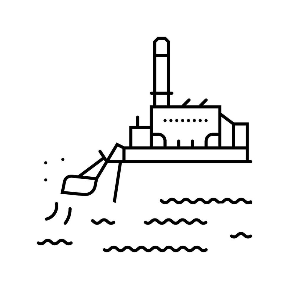 wave plant tidal power line icon illustration vector
