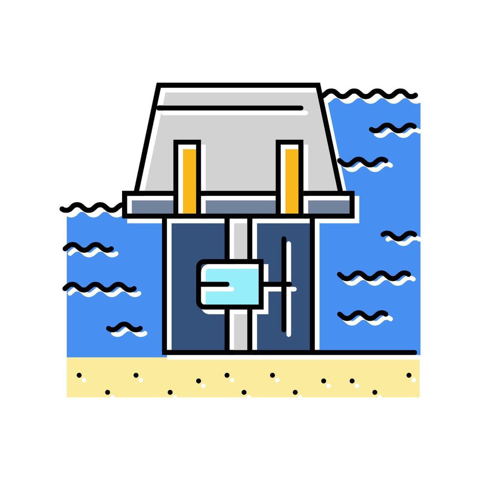 range systems barrages tidal color icon illustration vector