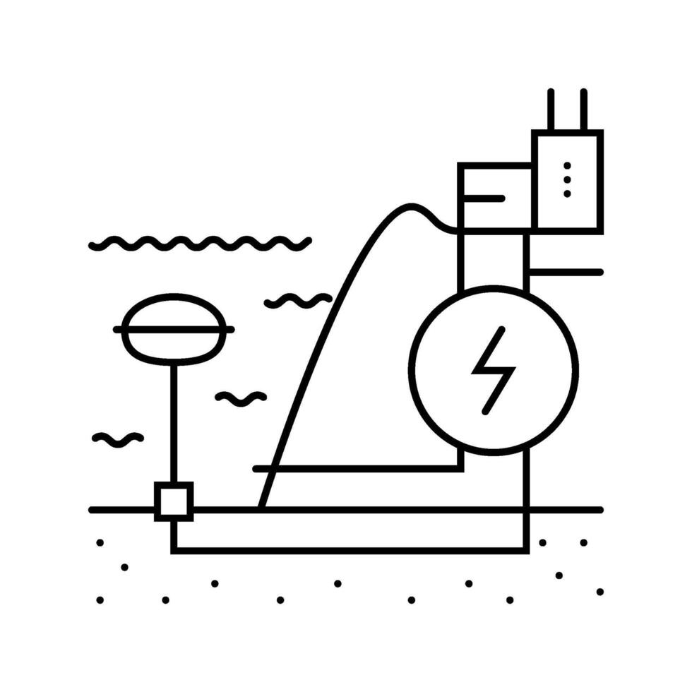 wave energy farm tidal power line icon illustration vector