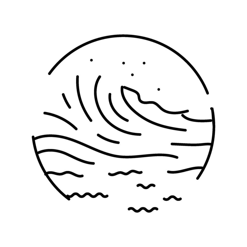 ocean waves tidal power line icon illustration vector