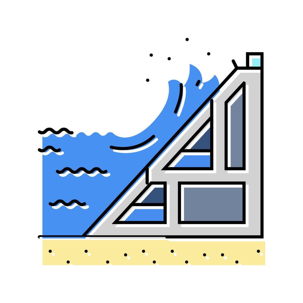 coastal power tidal power color icon illustration vector